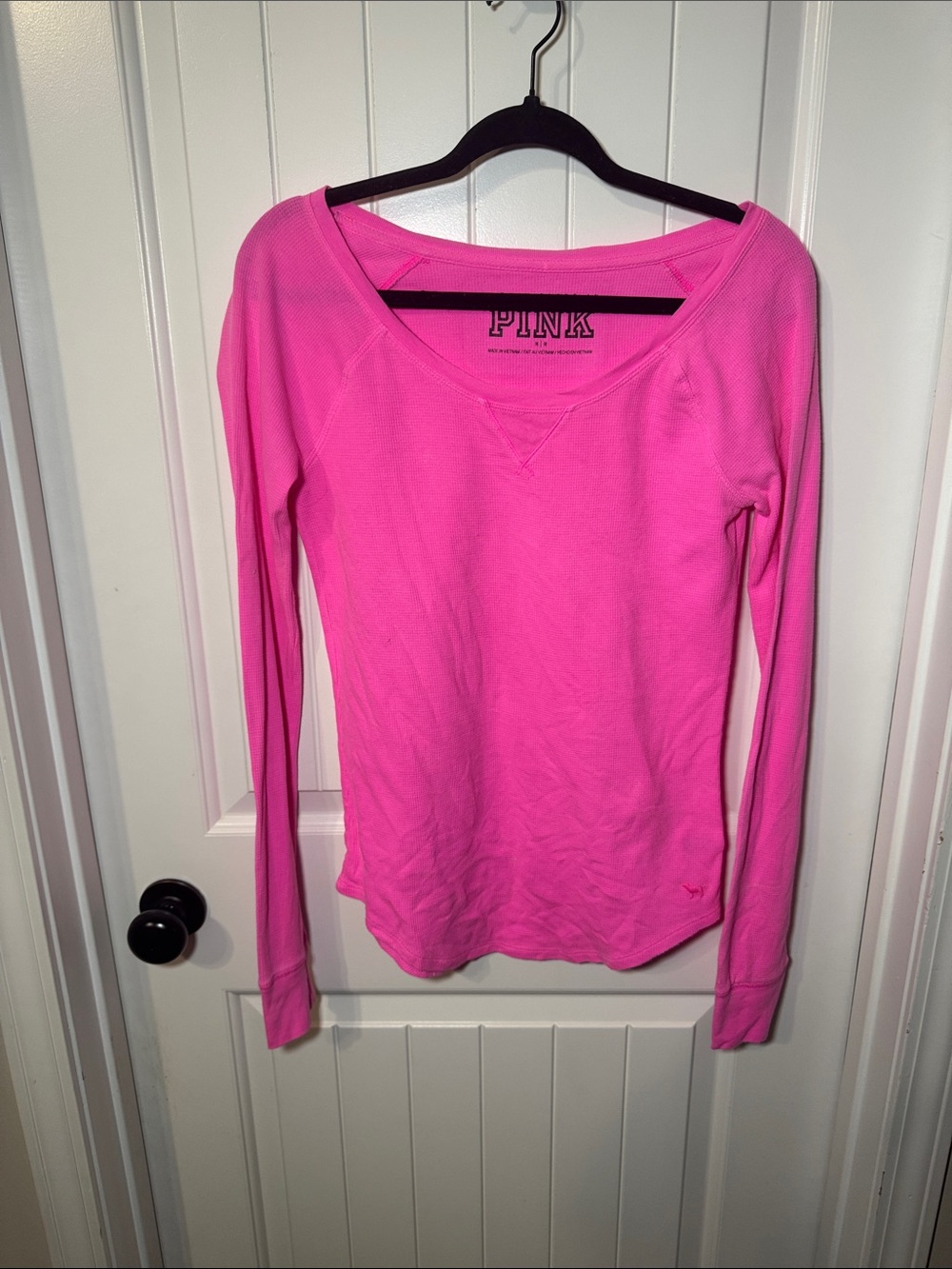 PINK Victoria's Secret Scoop Neck Thermal Top - Bright Pink